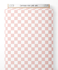 Tissu - Carreaux rose pâle unis