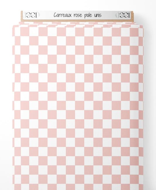 Tissu - Carreaux rose pâle unis