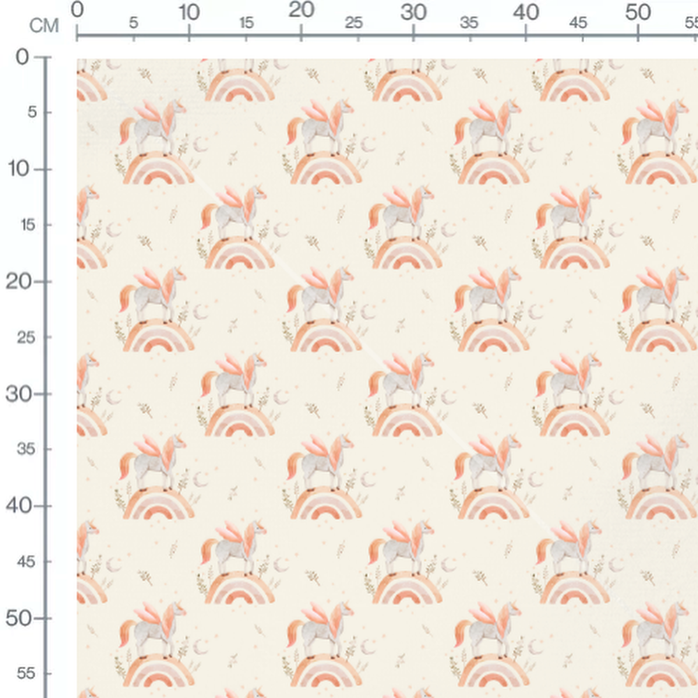 Tissu - Dinosaures rouges et palmiers