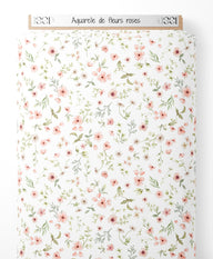Tissu - Aquarelle de fleurs roses