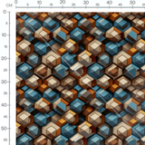 Tissu - Hexagones Cubes Modernes