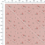 Tissu - Roses et bourgeons sur rose