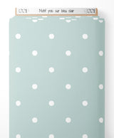 Tissu - Motif pois sur bleu clair