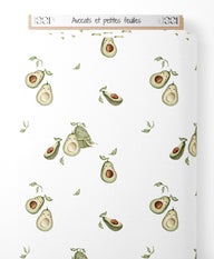 Tissu - Avocats et petites feuilles