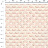 Tissu - Arcs-en-ciel roses sur beige