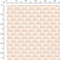 Tissu - Arcs-en-ciel roses sur beige