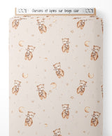 Tissu - Oursons et lapins sur beige clair