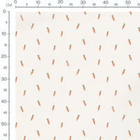 Tissu - Carottes sur fond crème