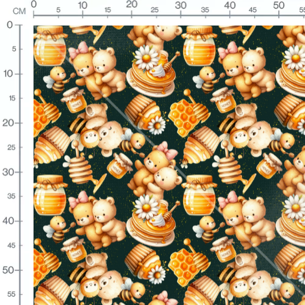 Tissu - ourson miel