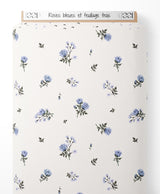 Tissu - Roses bleues et feuillage frais