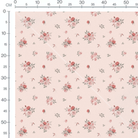 Tissu - Bouquets de roses sur rose