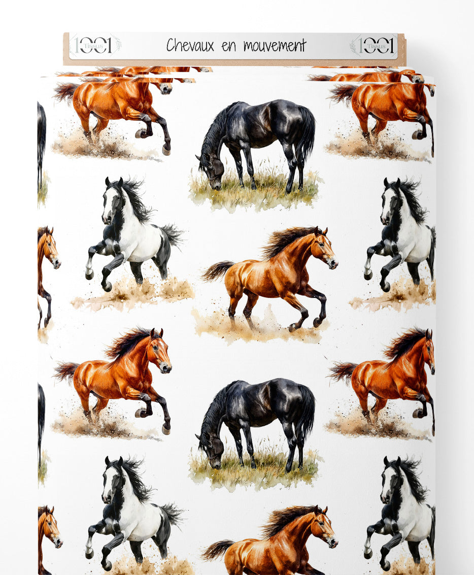 Tissu - Chevaux en mouvement