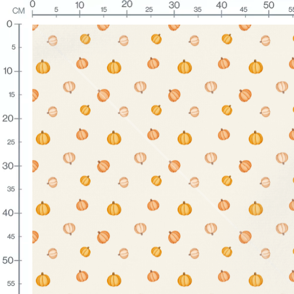 Tissu - Petites citrouilles oranges