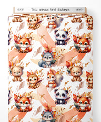 Tissu - Tissu animaux foret automne