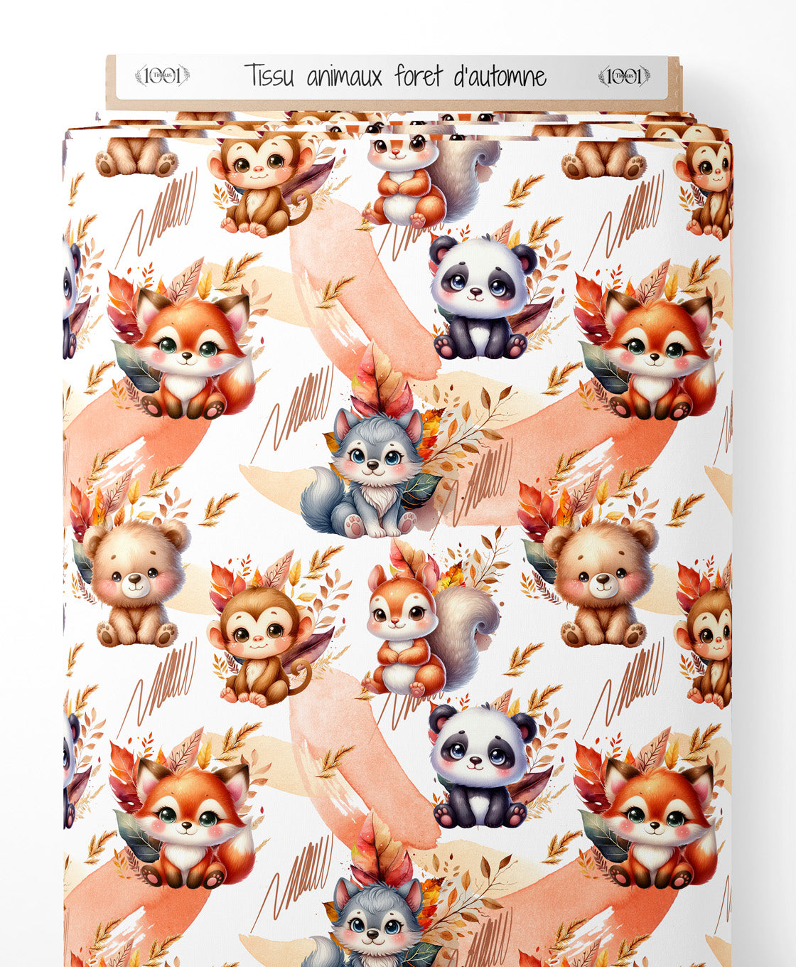Tissu - Tissu animaux foret automne