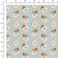 Tissu - Donuts aux fruits et lunettes