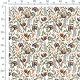 Tissu - Escargots et feuilles vertes