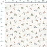 Tissu - Manettes vives sur fond blanc