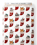 Tissu - Animaux festifs en chaussettes