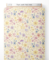 Tissu - Fleurs pastel sur fond crème