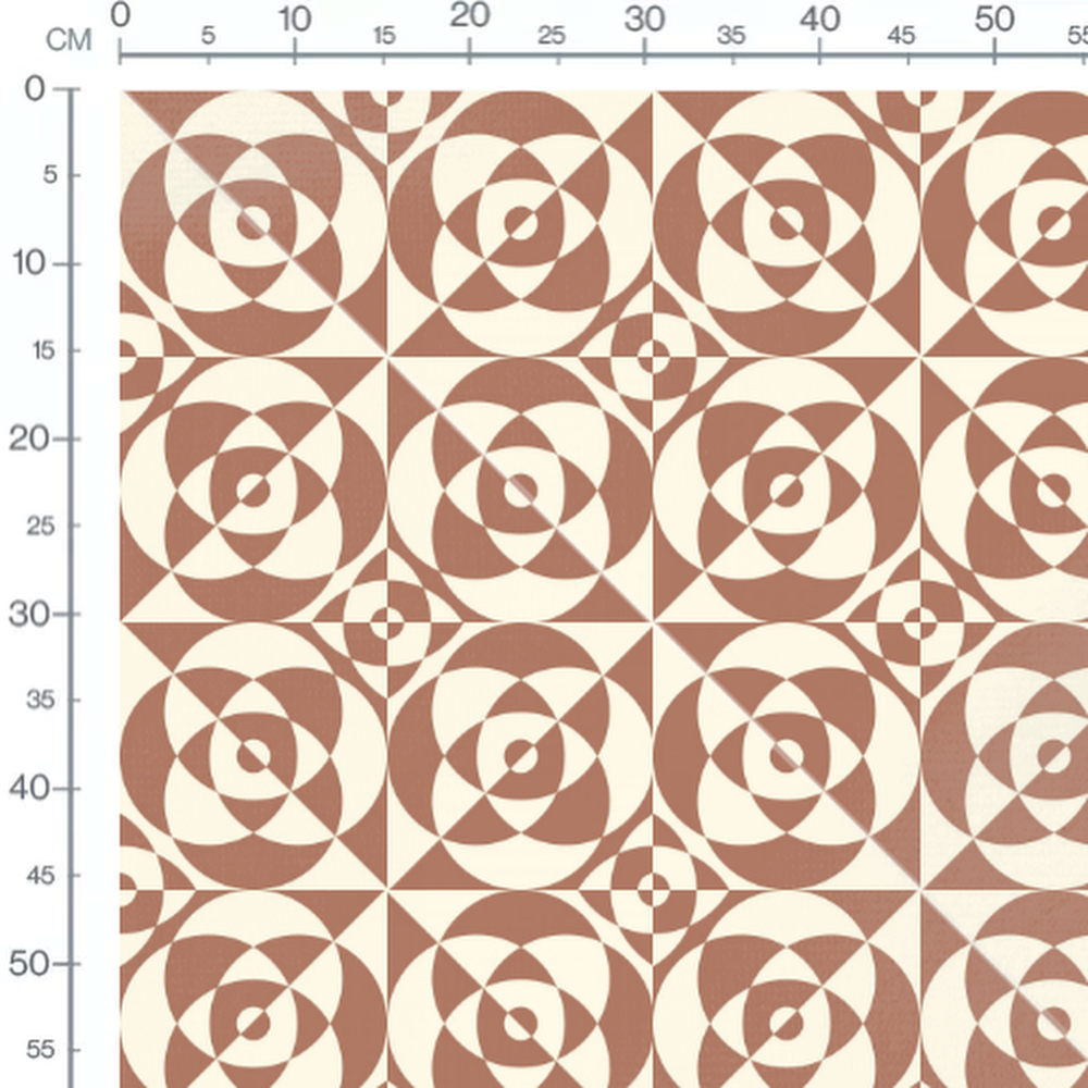 Tissu - Cercles bruns et crème