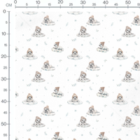 Tissu - Phoques sur glace blanche