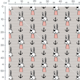 Tissu - Lapins pirates rayés