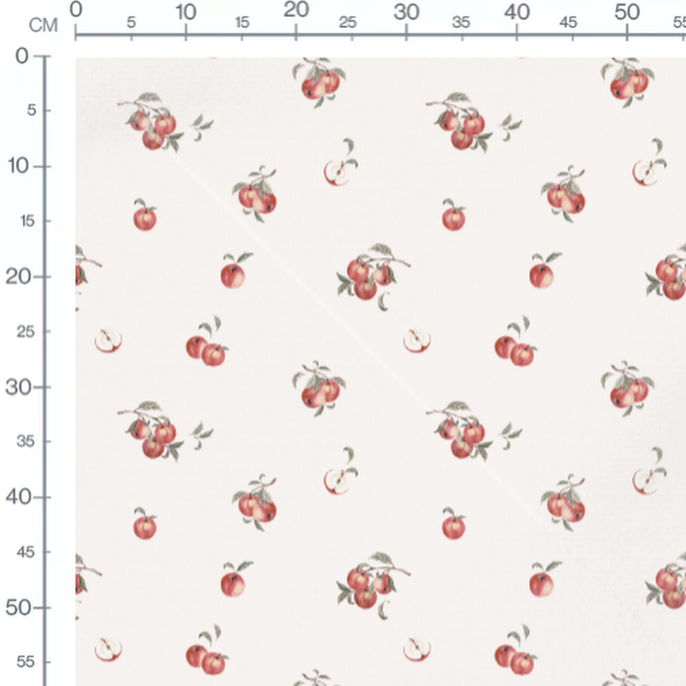 Tissu - Pommes rouges et vertes