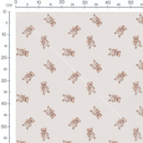 Tissu - Oursons bruns rayés beige