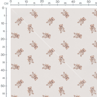 Tissu - Oursons bruns rayés beige