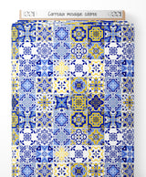 Tissu - Carreaux mosaïque colorée