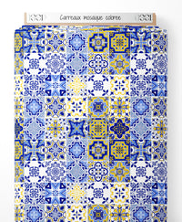 Tissu - Carreaux mosaïque colorée