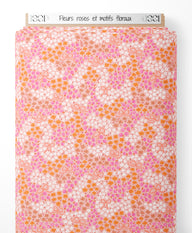 Tissu - Fleurs roses et motifs floraux