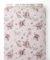 Tissu - Lapins et faons roses ludiques