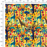 Tissu - jungle girafe africain