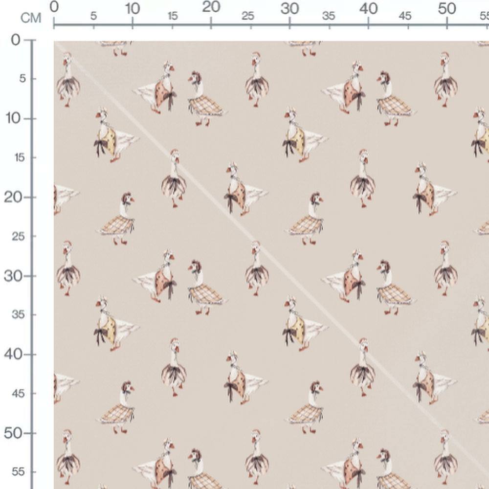 Tissu - Oies pastel en tenues vintage