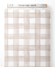 Tissu - Carreaux beiges aquarelle