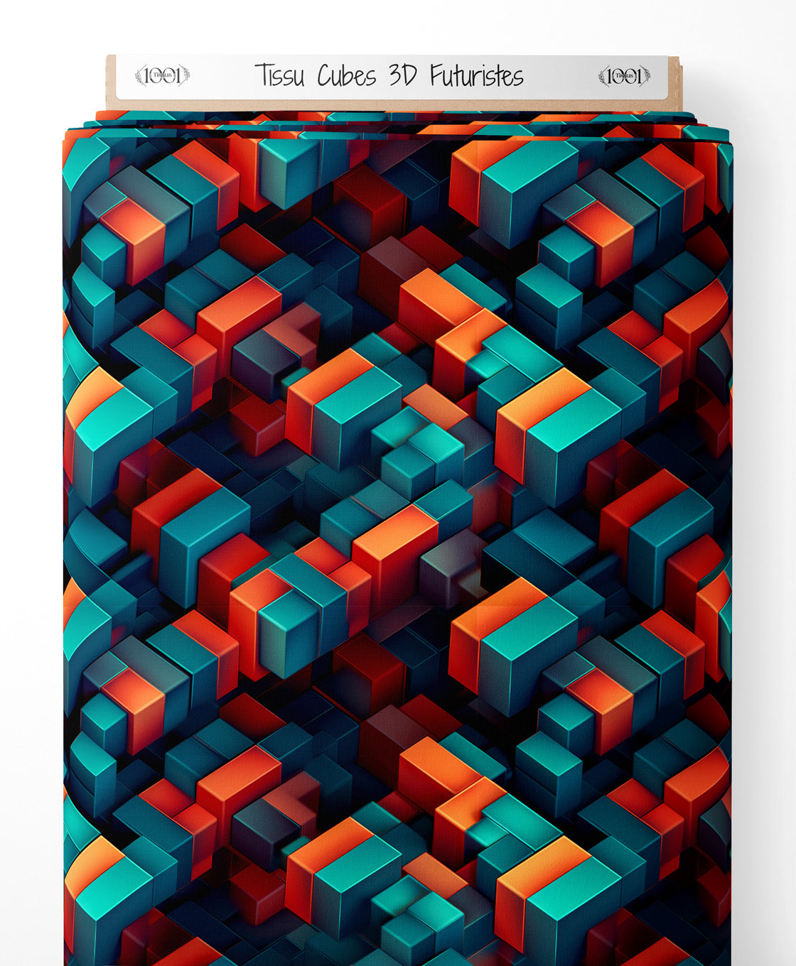 Tissu - Cubes 3D Futuristes