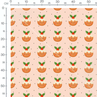 Tissu - Puddings de Noël souriants
