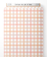 Tissu - Carreaux rose pâle et blanc