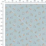 Tissu - Fleurs roses et feuilles marron