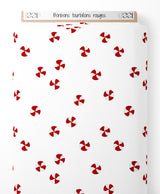 Tissu - Bonbons tourbillons rouges