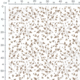 Tissu - Feuilles brunes sur fond blanc