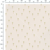 Tissu - Feuillages minimalistes beige