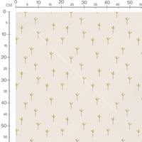 Tissu - Feuillages minimalistes beige