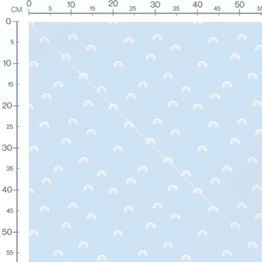 Tissu - Arcs blancs sur bleu clair