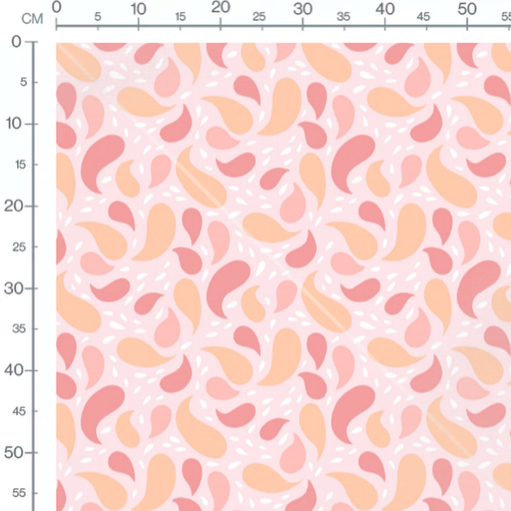 Tissu - Formes gouttes pastel