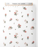 Tissu - Bourgeons roses éparpillés