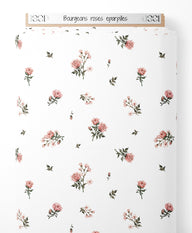 Tissu - Bourgeons roses éparpillés
