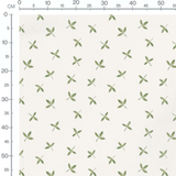 Tissu - Feuilles vertes sur beige